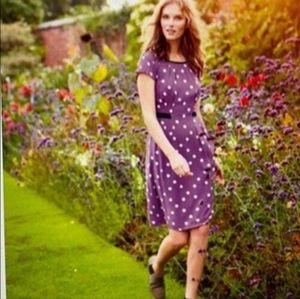 Boden 4L Purple Polka Dot Dress